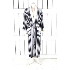 Vintage Prima Donna Carole Hochman I Magnin navy blue white nautical striped rop